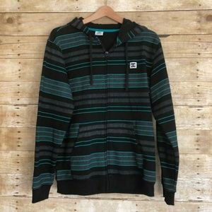 DC Striped hoodie zip up sz m